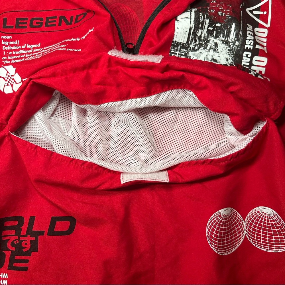 Brooklyn Cloth "Legend" Lightweight Red Pullover Windbreaker Men's Medium - Picture 5 of 8